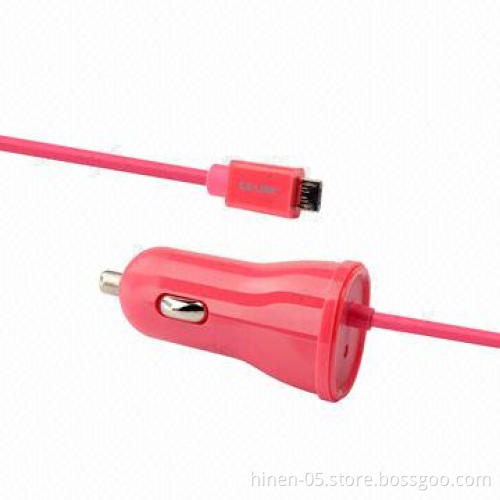 Car Charger with Cable red